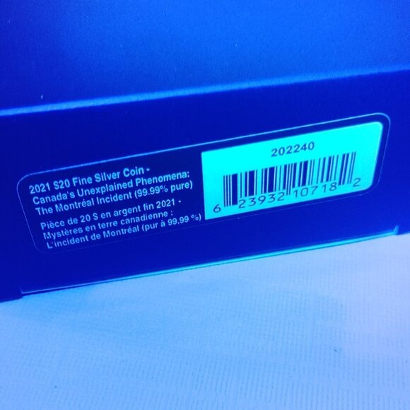 CANADA $20 2021 Silver 1oz. Proof unexplained phenomena the Montreal inc… - Picture 6 of 6